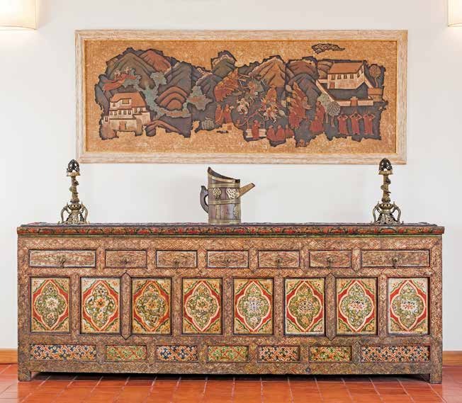 Image 1 — Tibetan Cabinet with painting by artist Gade