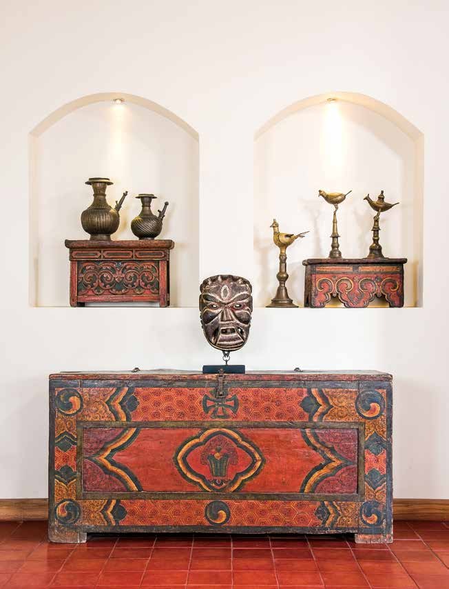 Image 2 — Small Tibetan Tables with Newari Vases