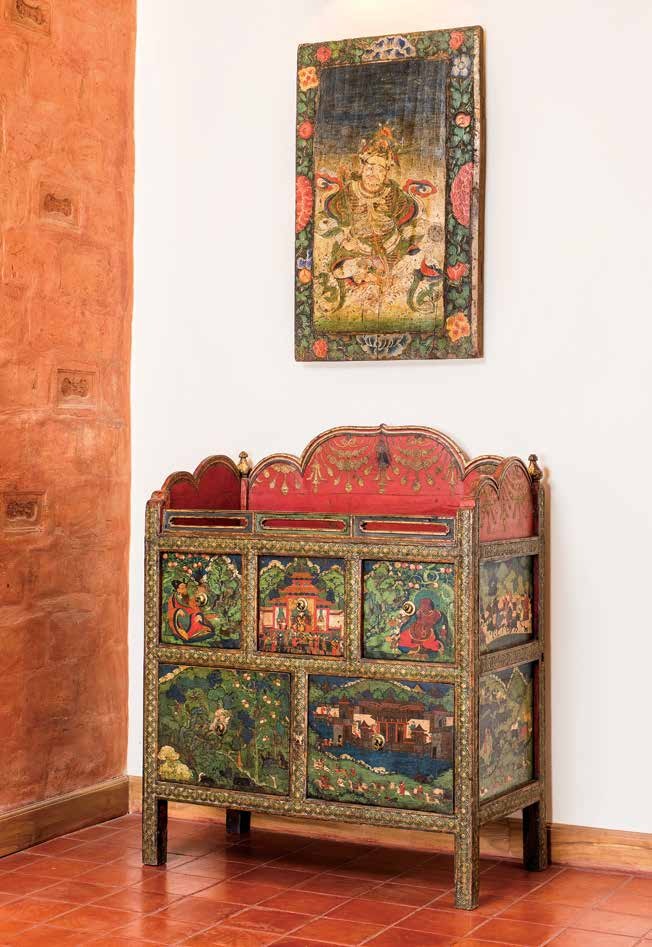 Image 9 — Tibetan Painted Panel and Pegam Cabinet
